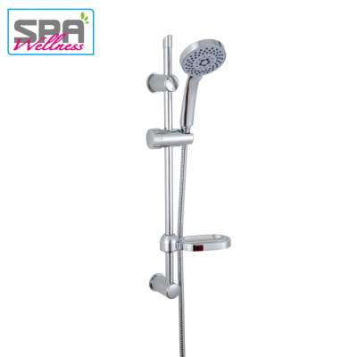 Modern 5 Functional Massage Chrome ABS Bath Shower Faucet Sets with Shower Wall Bracket